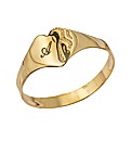 9 Carat Gold Heart-Shaped Initial Ring