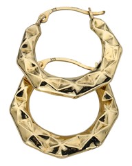 9 Carat Gold Textured Earrings