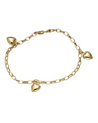 9 Carat Gold Heart Charm Bracelet