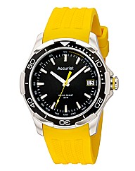Accurist Gents Yellow Strap Watch