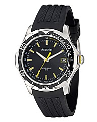 Accurist Gents Black Strap Watch
