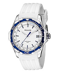 Accurist Gents White Strap Watch