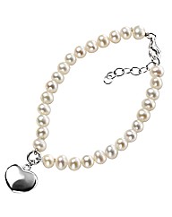 Ladies Pearl & Sterling Silver Bracelet