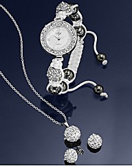 Crystal Watch, Pendant & Earring Set