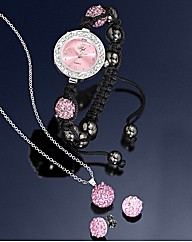 Crystal Watch, Pendant & Earring Set