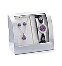 Crystal Watch, Pendant & Earring Set