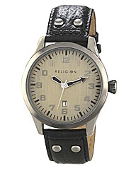 Religion Gents Black Strap Watch