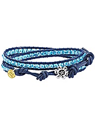 Ladies Wrap Around Leather&Bead Bracelet