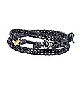 Ladies Wrap Around Leather&Bead Bracelet