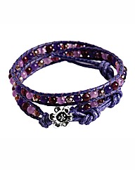 345 Wrap Crystal Purple Bracelet