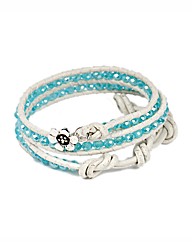 345 Wrap Aqua Crystal Bracelet