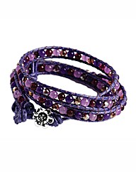 345 Wrap Purple Crystal Bracelet