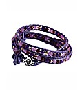 345 Wrap Purple Crystal Bracelet