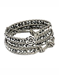 345 Wrap Silver Colour Bracelet