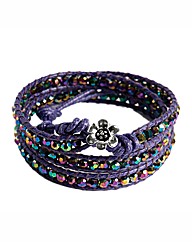 345 Wrap Purple Crystal Bracelet