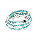 345 Wrap Crystal Aqua Bracelet