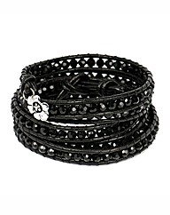 345 Wrap Black Crystal Bracelet