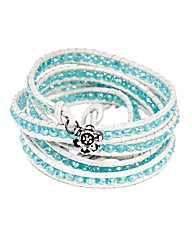 345 Wrap Aqua Crystal Bracelet
