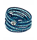 345 Wrap Aqua Crystal Five Wrap Bracelet