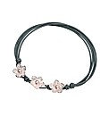 Sterling Silver Leather & Pearl Bracelet