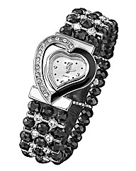 Ladies Heart-Shaped Bead Watch