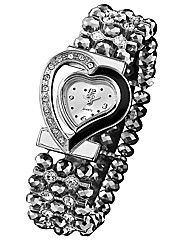 Ladies Heart-Shaped Bead Watch