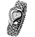 Ladies Heart-Shaped Bead Watch
