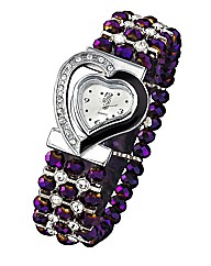 Ladies Heart-Shaped Bead Watch