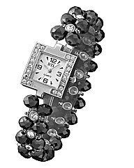 Ladies Square Case Bead Watch