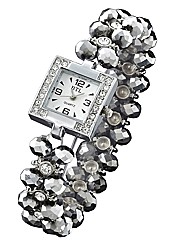 Ladies Square Case Bead Watch
