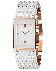 Seksy Ladies White Glitzy Watch