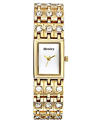 Gold-tone Glitzy Ladies Bracelet Watch