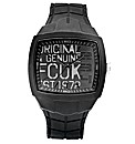 FCUK Gents Black Silicon Watch