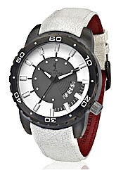 Religion Gents White Strap Watch