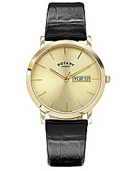 Rotary Gents Black Strap Date Watch