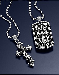Set of 2 Gents Stainless Steel Pendants
