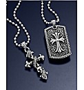 Set of 2 Gents Stainless Steel Pendants