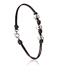 Gents Silver & Leather Bracelet