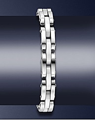 Gents Stainless Steel Ceramic Bracelet