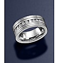 Gents Stainless Steel & CZ Ring