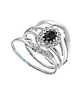Sterling Silver Sapphire & Diamond Set