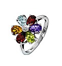 Sterling Silver Multi-Gem Ring