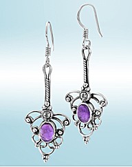 Sterling Silver Fancy Drop Earrings