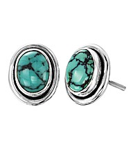 Sterling Silver Gemstone Stud Earrings