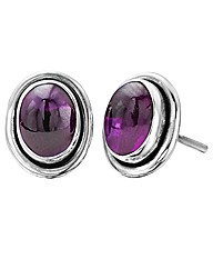 Sterling Silver Gemstone Stud Earrings