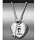 Sterling Silver Key & Heart Pendant