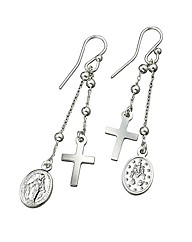 Sterling Silver Rosary Earrings