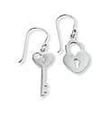 Sterling Silver Lock & Key Earrings