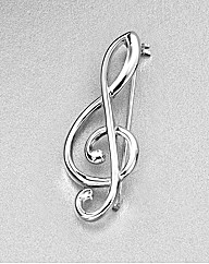 Sterling Silver Musical Note Brooch