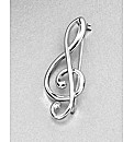 Sterling Silver Musical Note Brooch